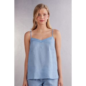 Intimissimi Top in Tela di Lino Donna Azzurro Taglia L