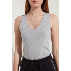 Tezenis Canotta in Cotone Spalla Larga Scollo Stondato Donna Grigio Tamaño M