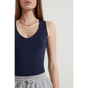 Tezenis Canotta in Cotone Spalla Larga Scollo Stondato Donna Blu Tamaño L