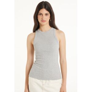 Tezenis Canotta Spalla Vogatore Cotone a Costine Donna Grigio Tamaño M