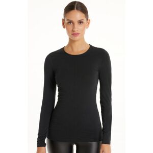 Tezenis Maglia Manica Lunga Girocollo in Cotone Elasticizzato Donna Nero Tamaño XL