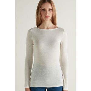 Tezenis Maglia con Scollo a Barchetta in Viscosa e Lana Merino Donna Bianco Tamaño XL