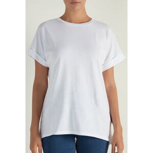 Tezenis T-Shirt in Cotone con Risvolto Kimono Donna Bianco Tamaño S