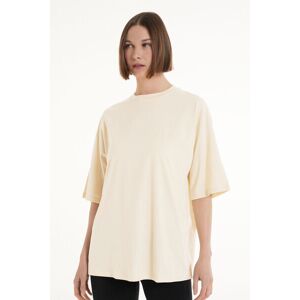 Tezenis T-Shirt a Girocollo Oversize in Cotone Donna Naturale Tamaño L