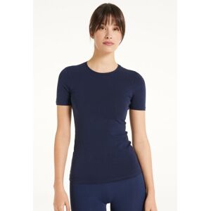 Tezenis T-shirt Girocollo in Cotone Elasticizzato Donna Blu Tamaño L