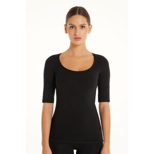 Tezenis Maglia Manica Corta Scollo Madonna in Cotone Donna Nero Tamaño L