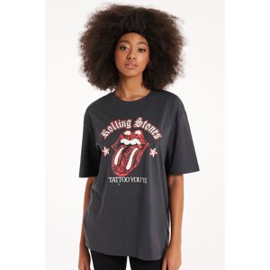 Tezenis T-Shirt in Cotone con stampa Rolling Stones Unisex Donna Nero Tamaño XL