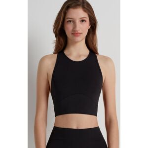 Tezenis Top Corto Senza Maniche in Microfibra Donna Nero Tamaño L