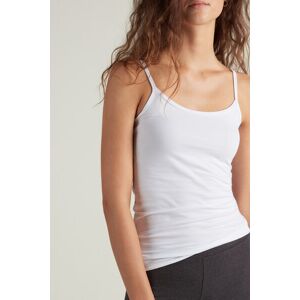 Tezenis Canotta Scollo Tondo in Cotone Elasticizzato Donna Bianco Tamaño M