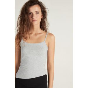 Tezenis Canotta Scollo Tondo in Cotone Elasticizzato Donna Grigio Tamaño S