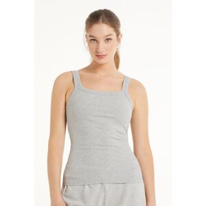 Tezenis Canotta Scollo Squadrato in Cotone a Costine Donna Grigio Tamaño L