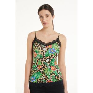 Tezenis Canotta Scollo a V con Inserto in Pizzo Donna Multicolore Tamaño M