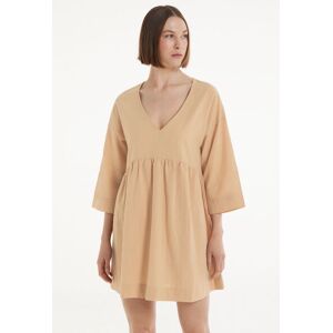 Tezenis Vestito Corto Ampio Manica 3/4 in 100% Cotone Super Leggero Donna Naturale Tamaño M