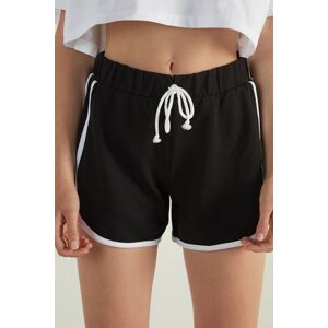 Tezenis Shorts Felpa Piping Donna Nero Tamaño S