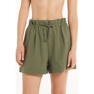 Tezenis Short in 100% Cotone Super Leggero con Coulisse Donna Verde Tamaño L