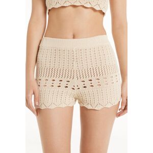 Tezenis Short a Vita Alta Crochet Donna Naturale Tamaño L