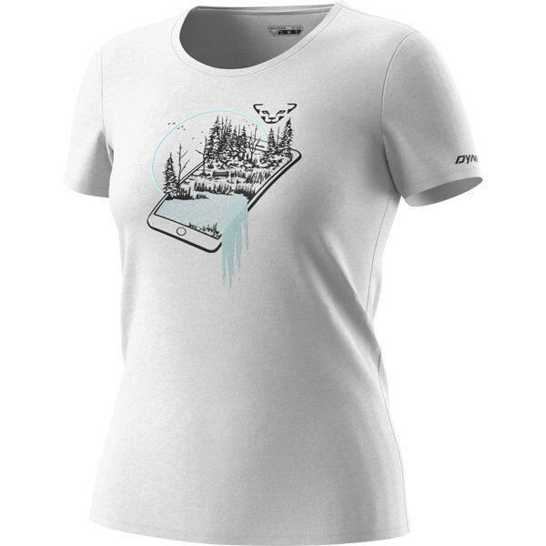 dynafit artist series co w - t-shirt - donna white/black/light blue xs