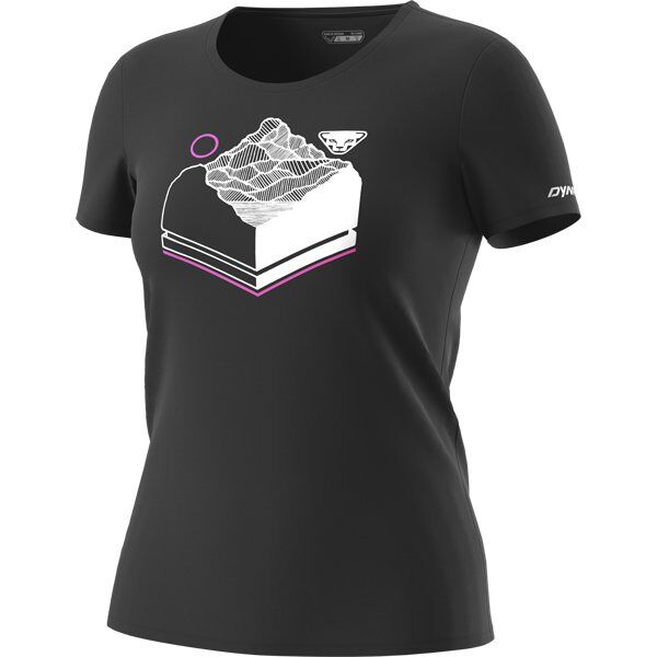 dynafit artist series co w - t-shirt - donna black/white/pink xl