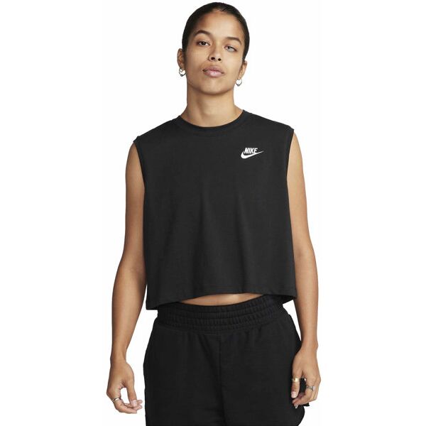 nike sportswear club cropped w - top - donna black m