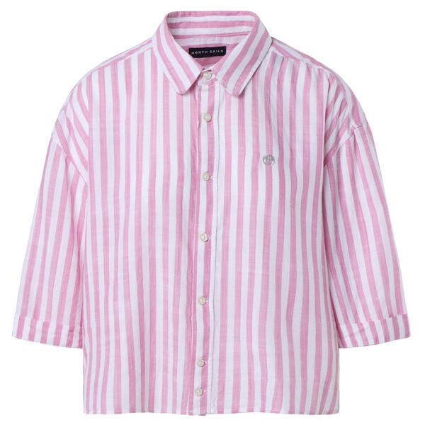 north sails camicia a maniche corte - donna pink/white s