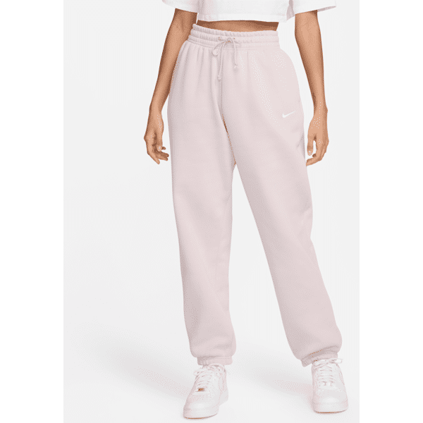 nike pantaloni tuta oversize a vita alta  sportswear phoenix fleece – donna - viola