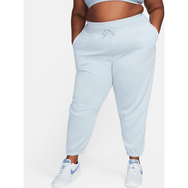 nike pantaloni tuta oversize a vita alta  sportswear phoenix fleece – donna - blu