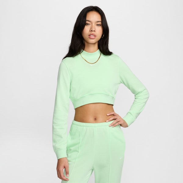 nike top corto a girocollo in french terry  sportswear chill terry – donna - verde
