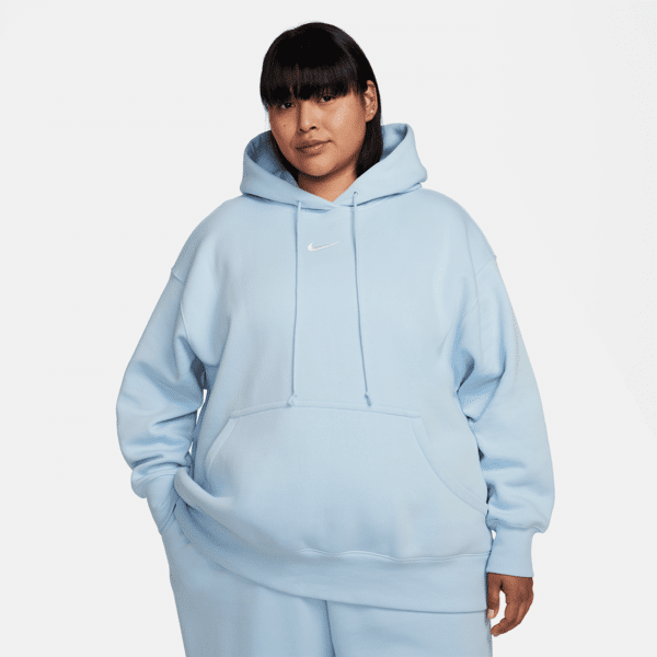nike felpa pullover oversize con cappuccio  sportswear phoenix fleece – donna - blu