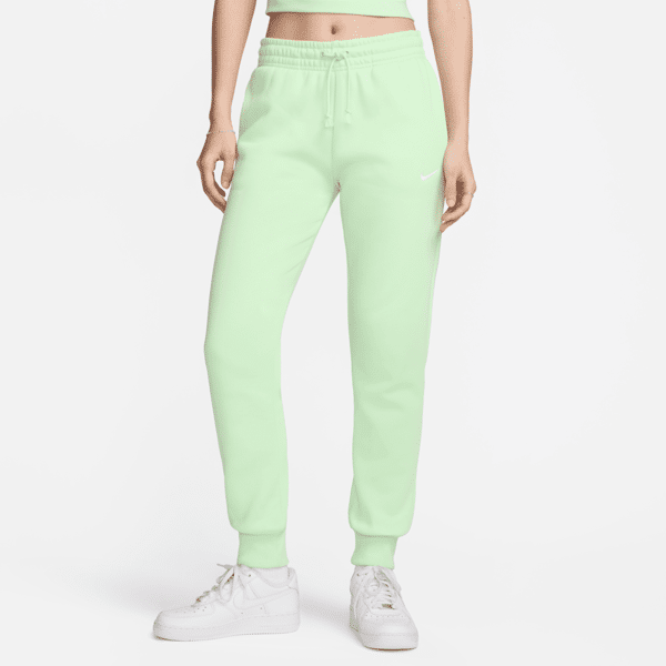 nike pantaloni tuta a vita media  sportswear phoenix fleece – donna - verde