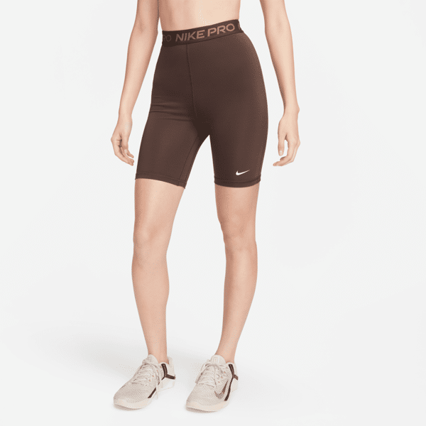 nike shorts 18 cm a vita alta  pro 365 – donna - marrone
