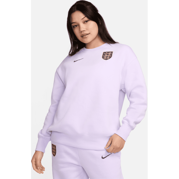 nike felpa da calcio oversize a girocollo  inghilterra phoenix fleece – donna - viola