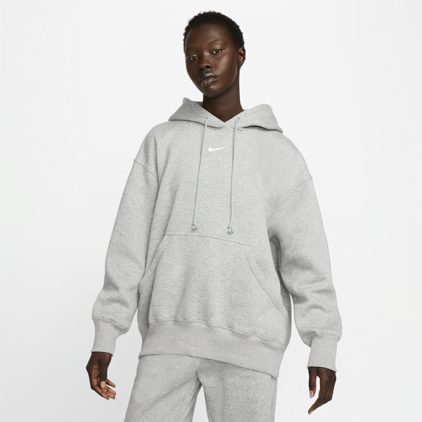 nike felpa pullover oversize con cappuccio  sportswear phoenix fleece – donna - grigio