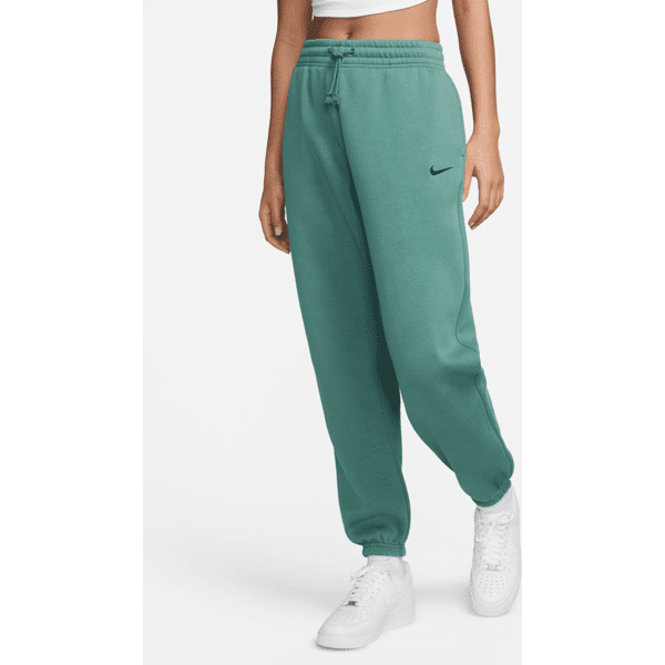 nike pantaloni tuta oversize a vita alta  sportswear phoenix fleece – donna - verde