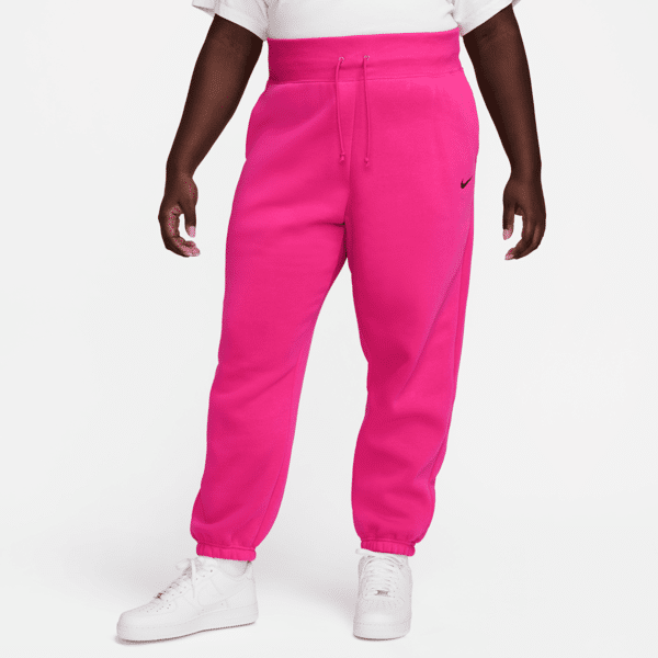 nike pantaloni tuta oversize a vita alta  sportswear phoenix fleece – donna - rosa