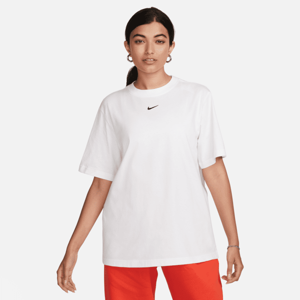 nike t-shirt  sportswear essential - donna - bianco
