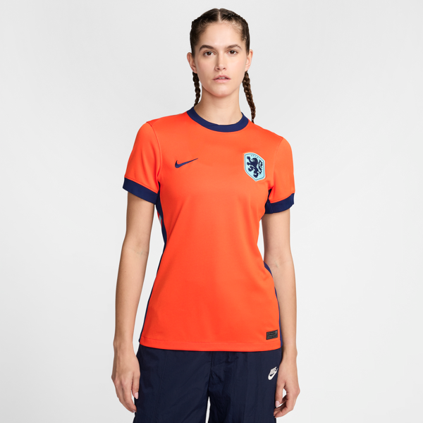 nike maglia da calcio replica  dri-fit olanda (squadra maschile) 2024/25 stadium da donna – home - arancione