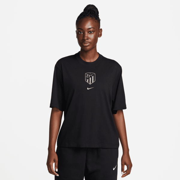 nike t-shirt ampia da calcio  atlético de madrid – donna - nero