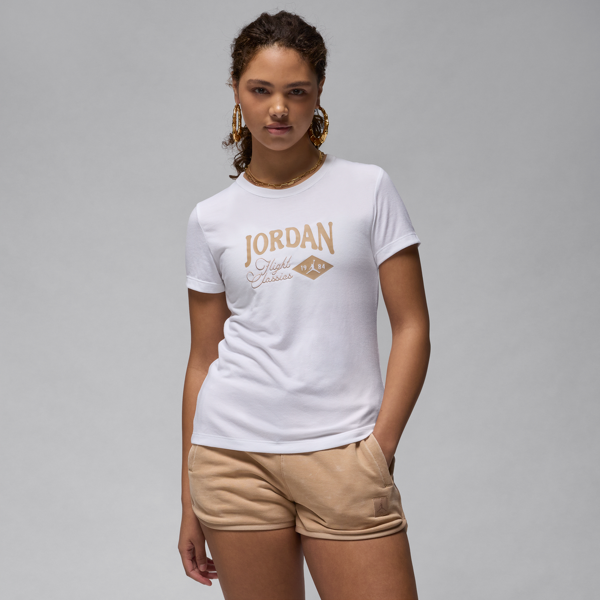 jordan t-shirt girlfriend avvolgente  – donna - bianco