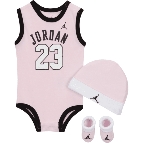 jordan completo body, berretto e scarpine  jumpman — bebè - rosa