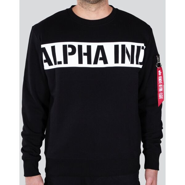 alpha printed stripe pullover nero 2xl