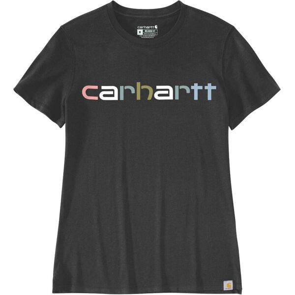 carhartt relaxed fit lightweight multi color logo graphic t-shirt donna nero l