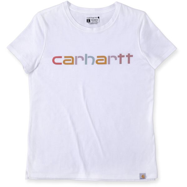 carhartt relaxed fit lightweight multi color logo graphic t-shirt donna bianco xs