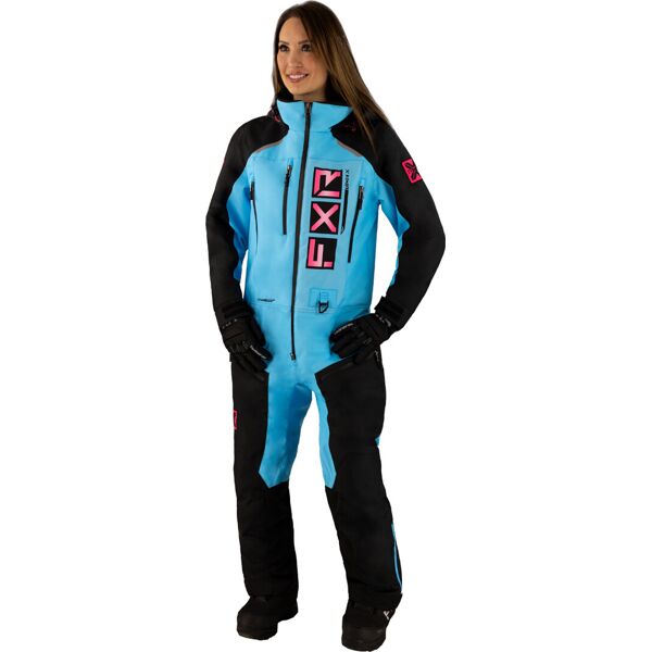 fxr recruit f.a.s.t. insulated ladies one piece snowmobile suit nero blu 10