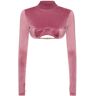 GCDS Crop Top In Velluto Rosa XS - S - M - L