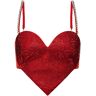 AREA Crop Top A Cuore In Lana Con Decorazioni Rosso 2