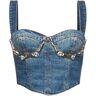 AREA Bustier In Denim Con Decorazioni Blu 0 - 2 - 4