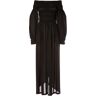 Max Mara Vestito Midi Con Spalle Scoperte Manu In Lana Nero 36 - 38 - 40 - 42 - 44 - 46 - 48 - 50