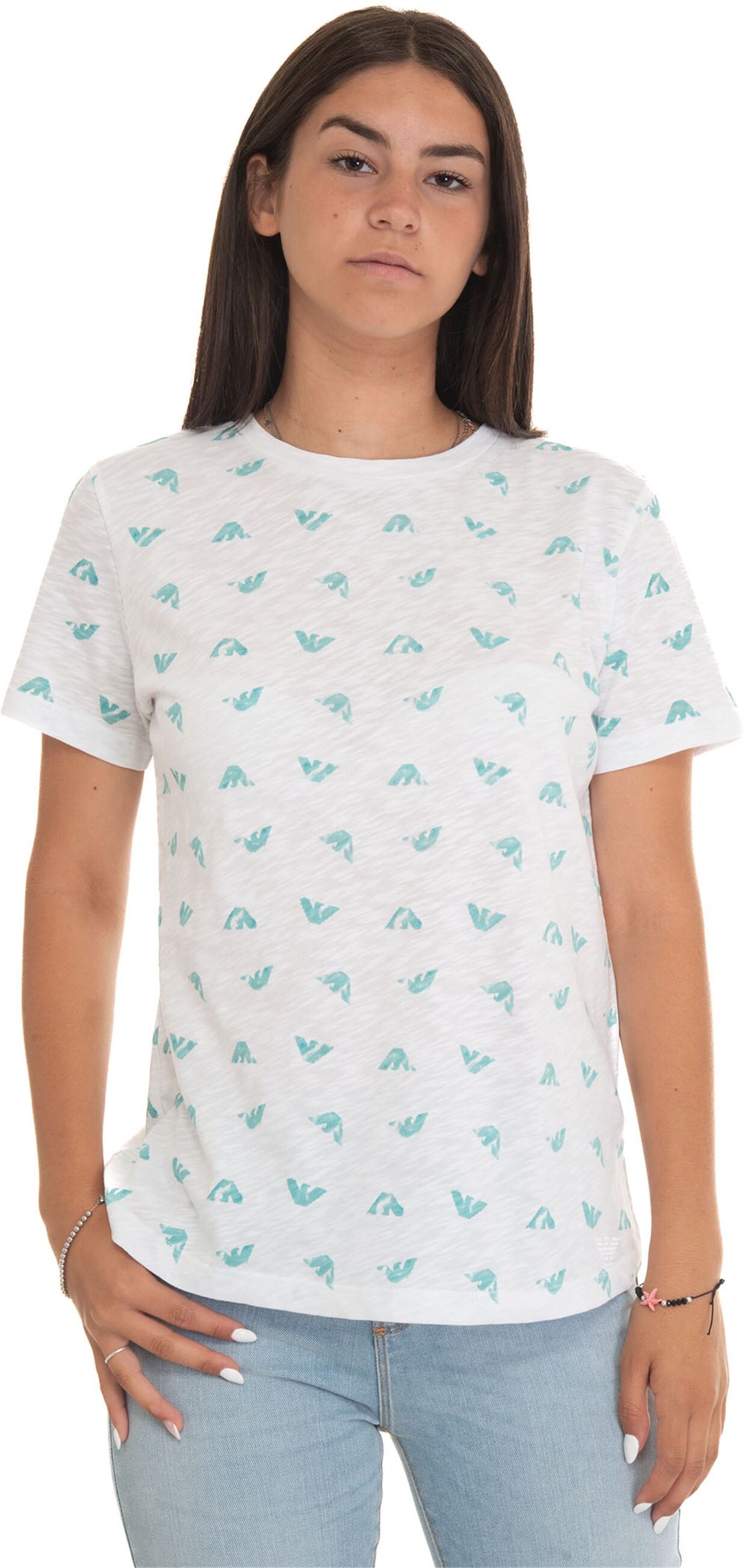 Giorgio Armani T-shirt mezza manica Bianco-verde Donna L