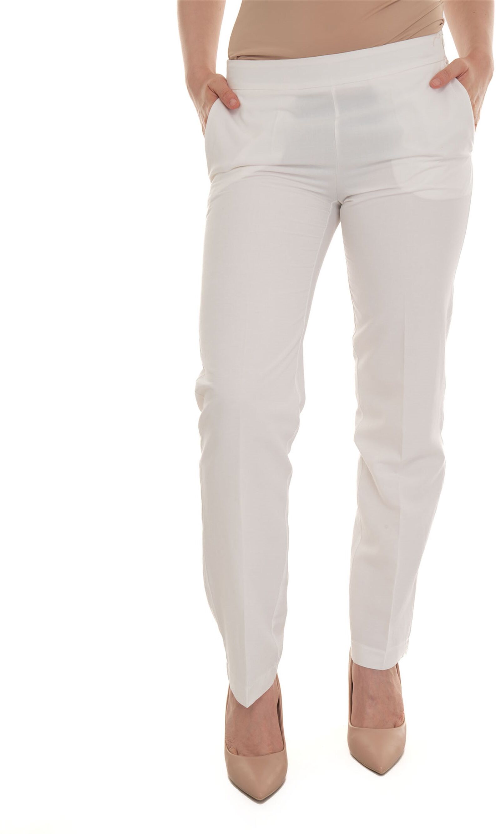 Maria Bellentani Pantalone morbido Bianco Donna 48