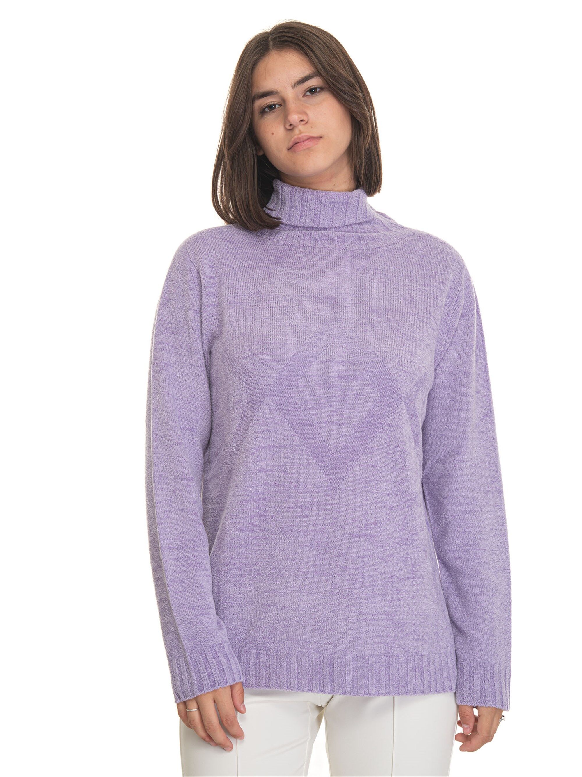 Quality First Maglia in lana Viola Donna M